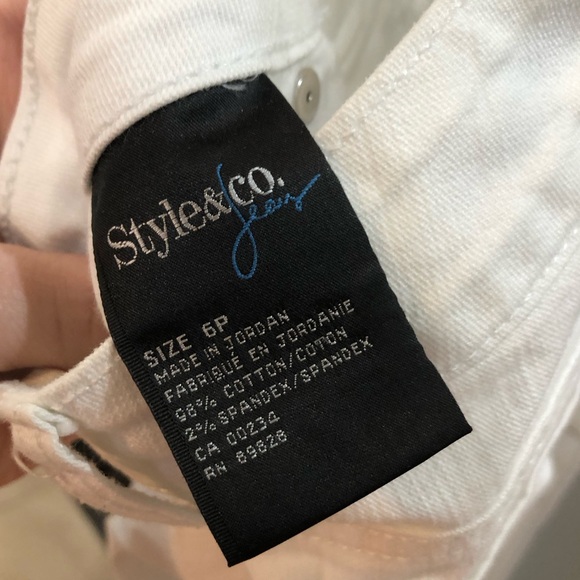 Style & Co Petite Tummy Control Rhinestone Studded Denim Cropped Capri Jeans - Picture 6 of 9